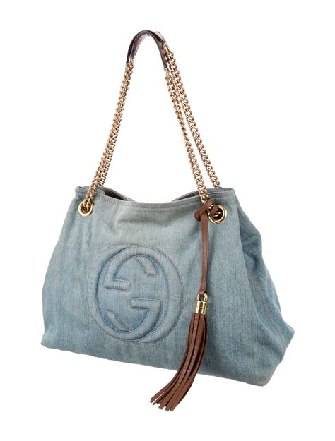 gucci soho denim tote|gucci soho shoulder bag medium.